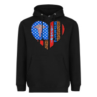 Black 4th of july nurse heart flag Heavyweight Hoodie - texasbilliewilder