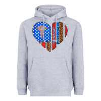Heather Grey 4th of july nurse heart flag Heavyweight Hoodie - texasbilliewilder