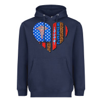 Navy 4th of july nurse heart flag Heavyweight Hoodie - texasbilliewilder