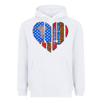 White 4th of july nurse heart flag Heavyweight Hoodie - texasbilliewilder
