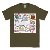 Army Green sewing Classic Tee - MaliasSmallBusiness