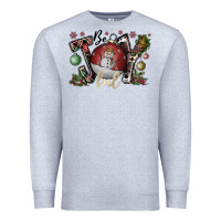 Heather Grey be joy ful Premium Sweatshirt - CowhideDigitalArt