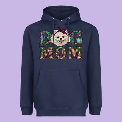 Christmas Dog Mom Pomeranian Heavyweight Hoodie Designed By Ranaportraitstore
