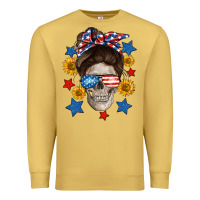 Antique Gold American mom skull Premium Sweatshirt - Neo Western