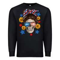 Black American mom skull Premium Sweatshirt - Neo Western