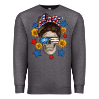 Charcoal Heather American mom skull Premium Sweatshirt - Neo Western