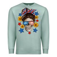 Seafoam American mom skull Premium Sweatshirt - Neo Western