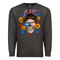 Smoke American mom skull Premium Sweatshirt - Neo Western