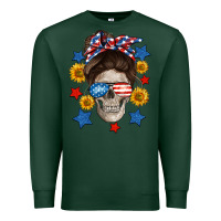 Sports Green American mom skull Premium Sweatshirt - Neo Western