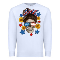 White American mom skull Premium Sweatshirt - Neo Western