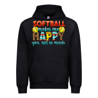 Black Softball Makes Me Happy You, Not So Much Urban Hoodie - LillyAllenDesigns