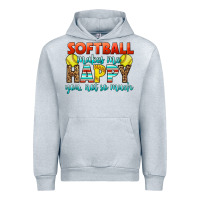 Heather Grey Softball Makes Me Happy You, Not So Much Urban Hoodie - LillyAllenDesigns