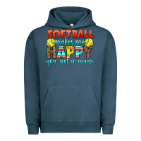 Pigment Midnight Navy Softball Makes Me Happy You, Not So Much Urban Hoodie - LillyAllenDesigns