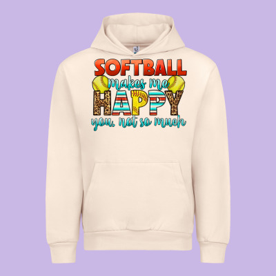 Softball Makes Me Happy You, Not So Much Urban Hoodie Designed By Lillyallendesigns