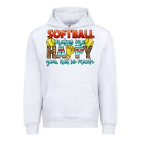 White Softball Makes Me Happy You, Not So Much Urban Hoodie - LillyAllenDesigns