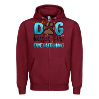 Burgundy dog kisses fix everything Zipper Hoodie - MaliasSmallBusiness