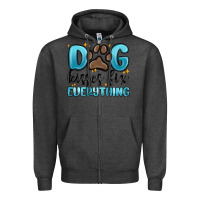 Charcoal Heather dog kisses fix everything Zipper Hoodie - MaliasSmallBusiness