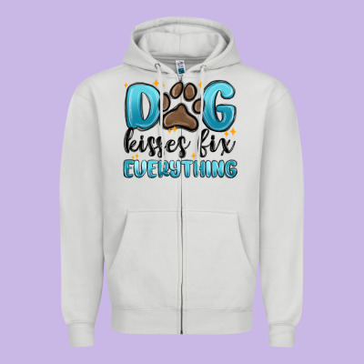 Zipper Hoodie dog kisses fix everything