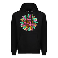 Black hello spring sunflower Premium Hoodie - Artiststas