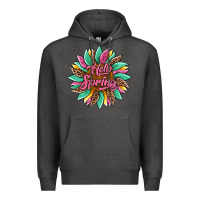 Charcoal Heather hello spring sunflower Premium Hoodie - Artiststas
