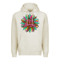 Oatmeal Heather hello spring sunflower Premium Hoodie - Artiststas