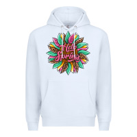 White hello spring sunflower Premium Hoodie - Artiststas