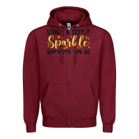 Burgundy leave a little sparkle wherever you go Zipper Hoodie - MaliasSmallBusiness