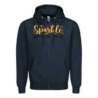 Navy leave a little sparkle wherever you go Zipper Hoodie - MaliasSmallBusiness