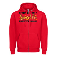 Red leave a little sparkle wherever you go Zipper Hoodie - MaliasSmallBusiness