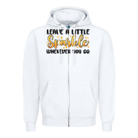 White leave a little sparkle wherever you go Zipper Hoodie - MaliasSmallBusiness