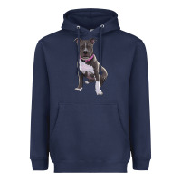 Navy pitbull Heavyweight Hoodie - RanaPortraitStore