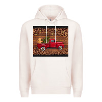 Pale Pink christmas truck Premium Hoodie - AdoDesignShop