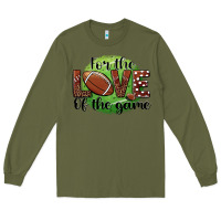 Army Green for the love of the game football Long Sleeve Tee - BarkalooDesign