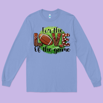 For The Love Of The Game Football Long Sleeve Tee Designed By Barkaloodesign