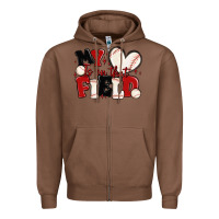 Chestnut my heart is on that field baseball Zipper Hoodie - MaliasSmallBusiness