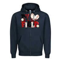 Navy my heart is on that field baseball Zipper Hoodie - MaliasSmallBusiness