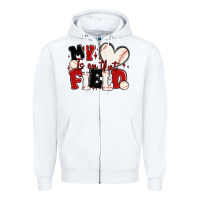 White my heart is on that field baseball Zipper Hoodie - MaliasSmallBusiness