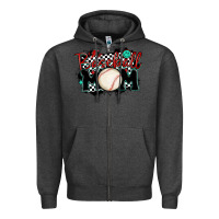 Charcoal Heather baseball mom Zipper Hoodie - MaliasSmallBusiness