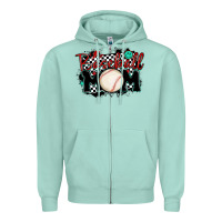 Seafoam baseball mom Zipper Hoodie - MaliasSmallBusiness