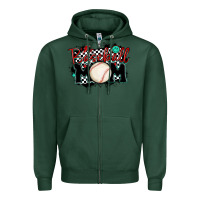 Sports Green baseball mom Zipper Hoodie - MaliasSmallBusiness