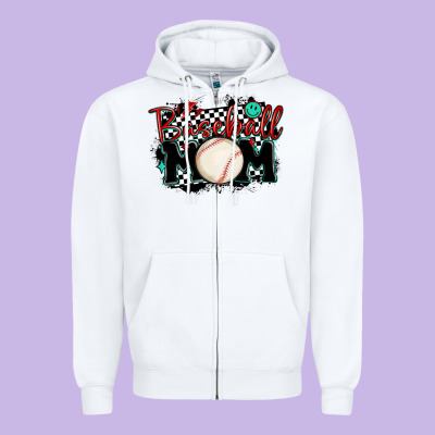 Zipper Hoodie baseball mom