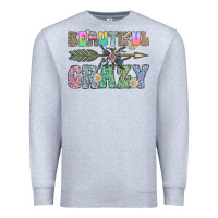 Heather Grey beautiful crazy Premium Sweatshirt - CowhideDigitalArt
