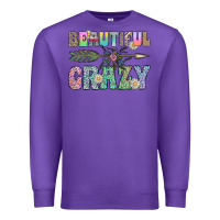 Purple beautiful crazy Premium Sweatshirt - CowhideDigitalArt