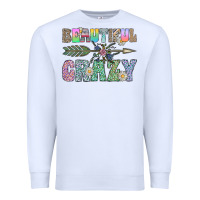 White beautiful crazy Premium Sweatshirt - CowhideDigitalArt