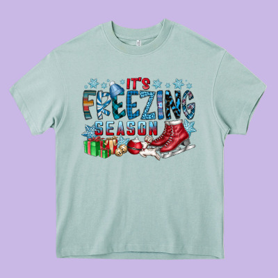 It's Freezing Season Heavy Core Tee Designed By Cowhidedigitalart