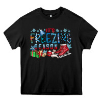 Black It's Freezing Season Heavy Core Tee - CowhideDigitalArt