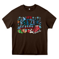 Chocolate Brown It's Freezing Season Heavy Core Tee - CowhideDigitalArt