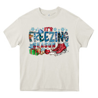 Cream It's Freezing Season Heavy Core Tee - CowhideDigitalArt