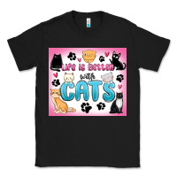 Black life is better with cats Classic Tee - MaliasSmallBusiness