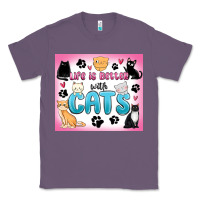 Lavender life is better with cats Classic Tee - MaliasSmallBusiness